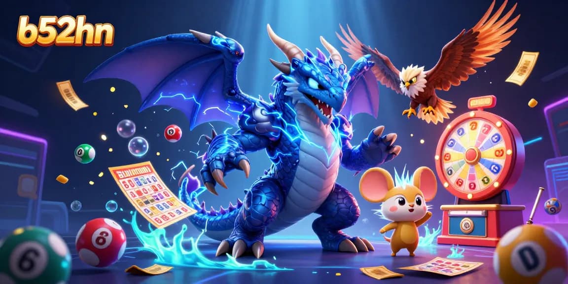 Experience thrilling gameplay at b52hn with dynamic lottery characters and a vibrant casino atmosphere.