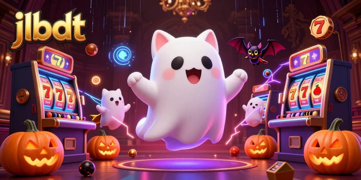 Engage with the thrilling world of jlbdt as a ghost cat and bat explore a haunted casino.