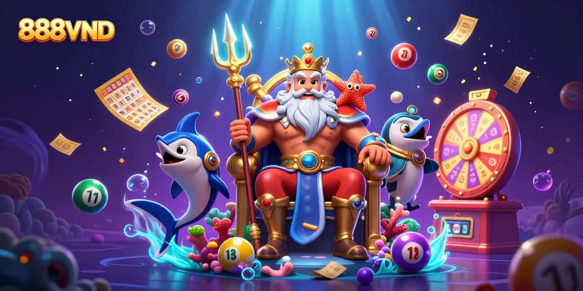 Experience thrilling 888VND gaming with vibrant casino elements and dynamic character interactions.