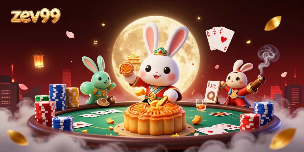 Engage with zev99's vibrant gaming world with a unique 3D casino illustration showcasing poker excitement.