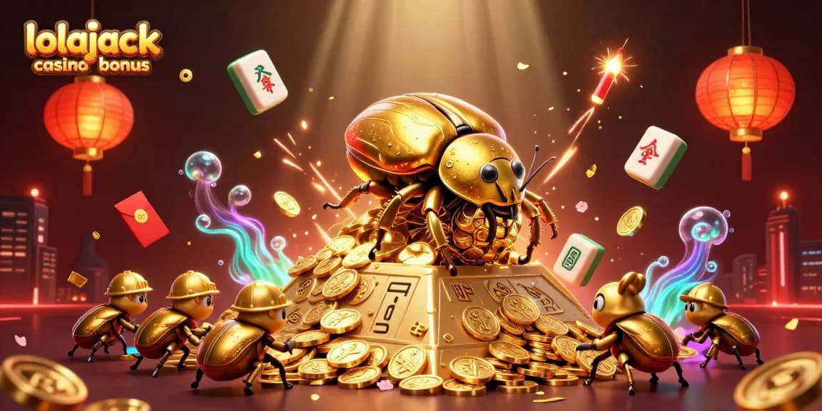 Experience thrilling gameplay and lucrative lolajack casino bonus with vibrant casino-themed illustration.