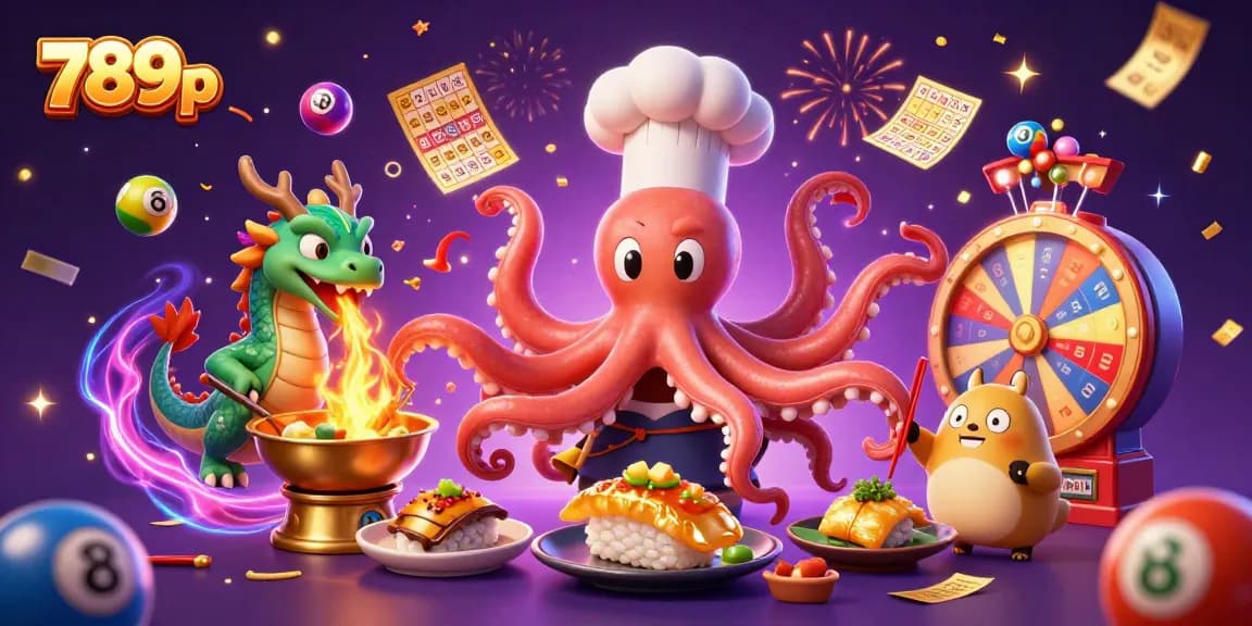 Exciting casino scene featuring characters showcasing 789p themed games and vibrant gambling elements.
