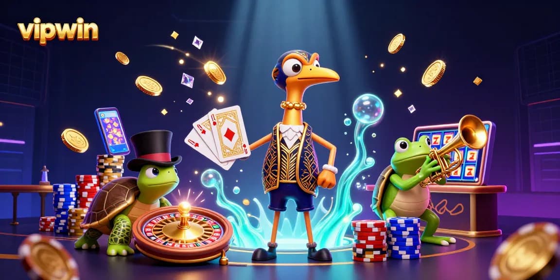 Experience thrilling gambling action at vipwin, where colorful coins and exciting casino games come alive.