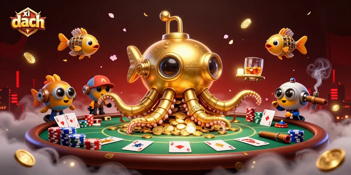 Experience thrilling xì dách gameplay with intricate details and vibrant casino elements.