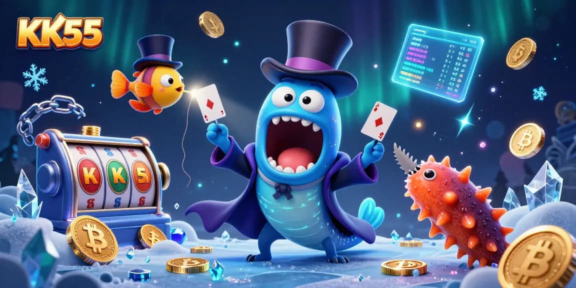 Experience exciting casino magic with KK55 in a vibrant underwater scene showcasing unique gambling elements.