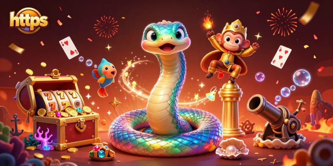 Experience thrilling gaming action at https with a vibrant 3D casino illustration featuring unique characters and elements.