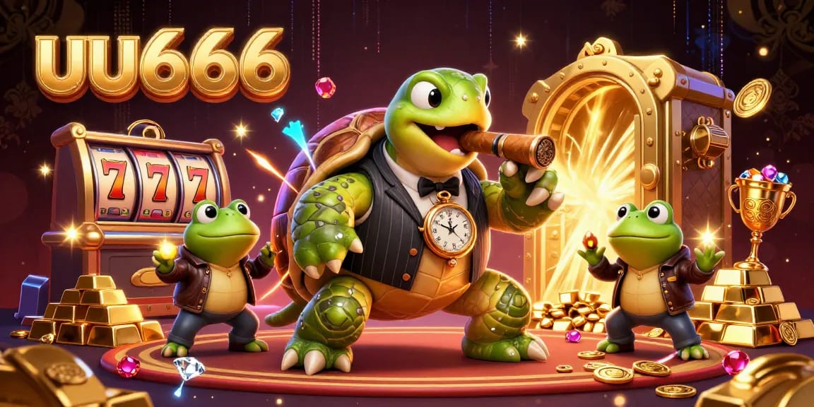 Experience thrilling wins at uu666 casino with a vibrant 3D turtle mobster and dynamic betting elements.