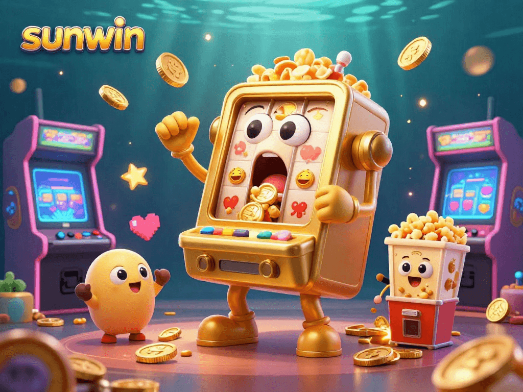 Experience the excitement of sunwin's golden slot machines hitting jackpots and unleashing coins.