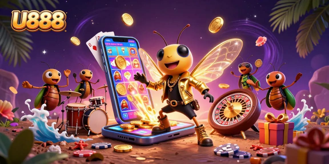 Experience the excitement of U888 with animated slot games and 3D casino characters.