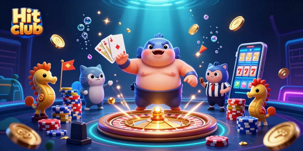Engage in exhilarating gaming at Hit club with a vibrant underwater casino scene featuring dynamic characters and rich detail.