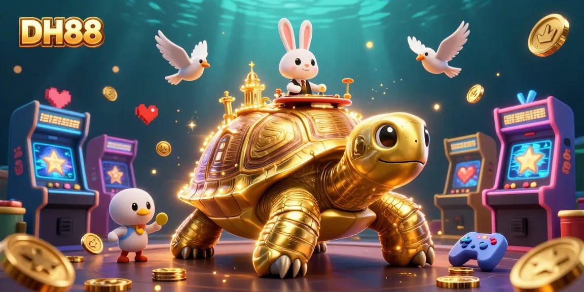 Join the adventure at DH88 with a golden tortoise casino, a rabbit dealer, and shimmering coins!