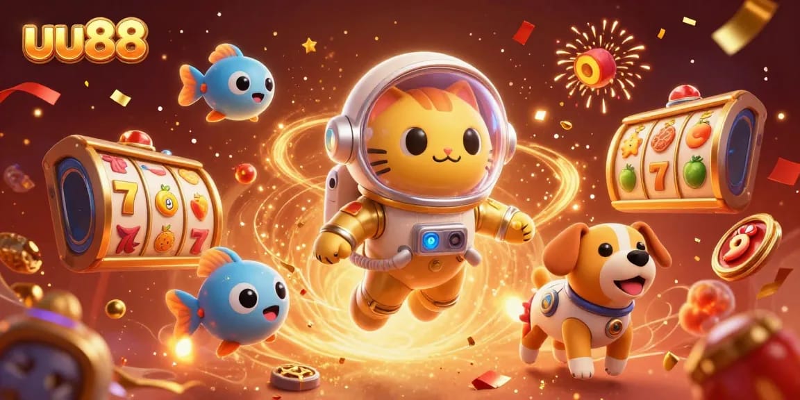 Experience thrilling gaming with uu88's vibrant 3D scene showcasing adventure in an online casino world.