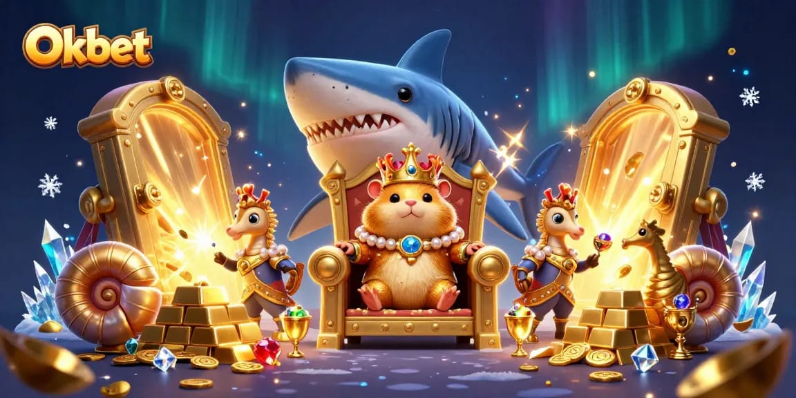 Engage with Oxbet's vibrant casino world featuring a golden hamster king and treasure elements.