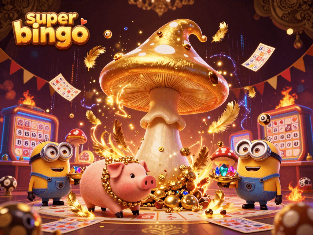 Join the excitement of super bingo, where players chase thrilling jackpots among vibrant bingo elements in a dazzling 3D scene.
