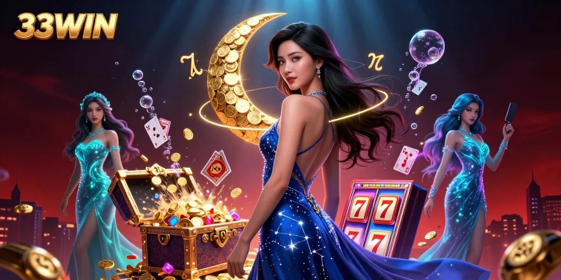 Bet on 33WIN with exciting slot features in a vibrant underwater scene.