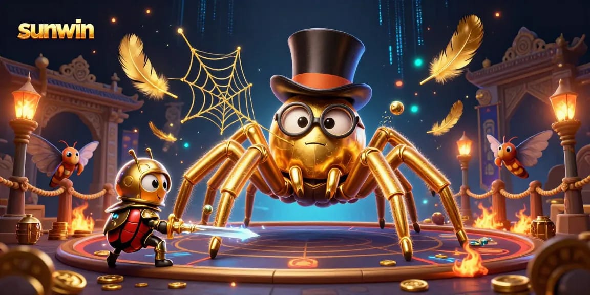 Experience thrilling games with sunwin's dynamic casino atmosphere, featuring a tarantula in action.