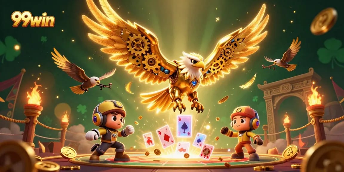 Experience thrilling gaming with 99win's vibrant 3D casino illustration.
