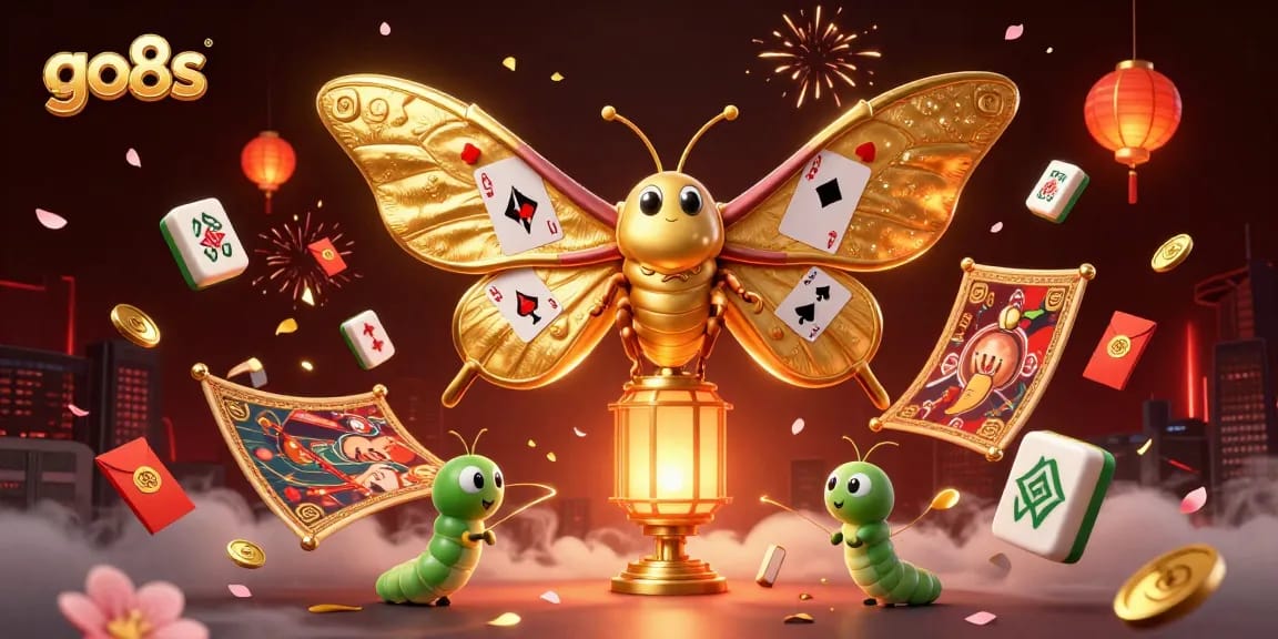 Experience thrilling gameplay at go8s with vibrant casino elements and golden symbols.