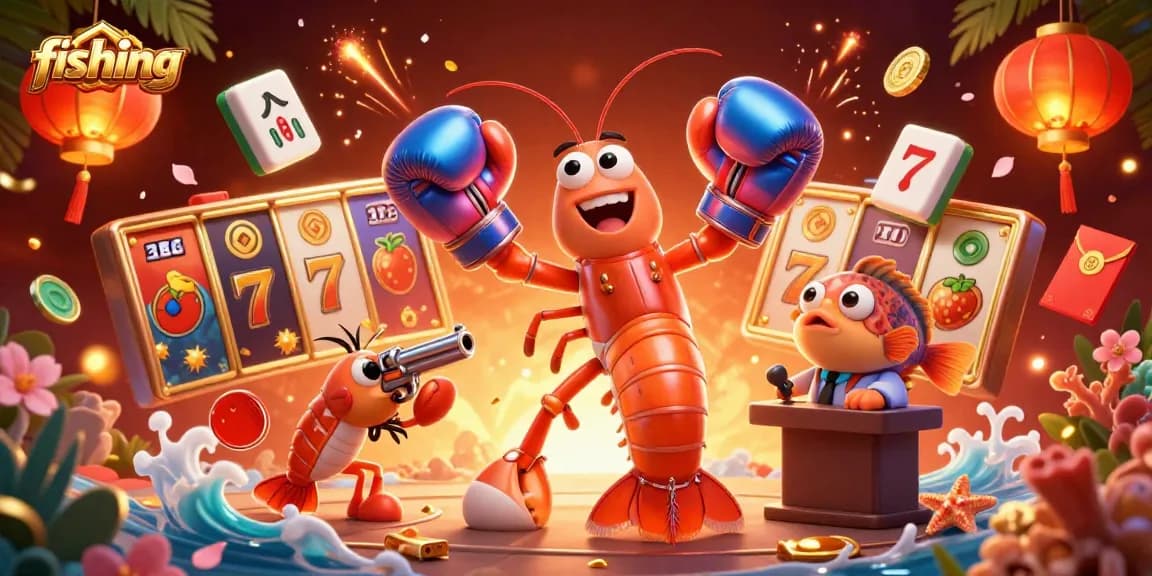 Engaging fishing casino scene with mantis shrimp and slot elements for dynamic play.