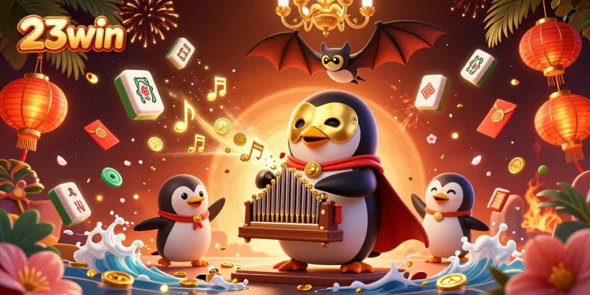 Experience the excitement of 23win with energetic casino elements illuminating the scene.