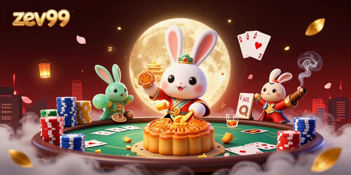 Engage with zev99's vibrant gaming world with a unique 3D casino illustration showcasing poker excitement.