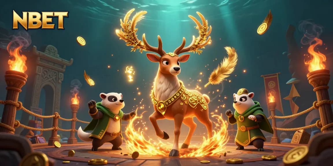 Experience NBET with a Celtic stag and wise badger in a dynamic gambling arena.