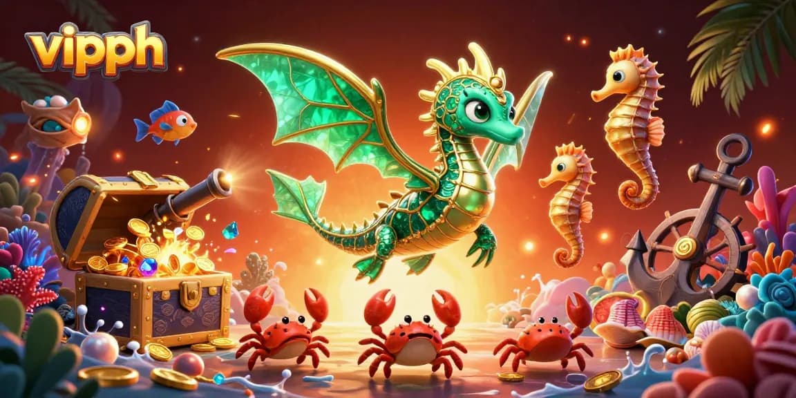 Engage with vipph's underwater casino adventure featuring sea dragon treasures and vibrant game elements.