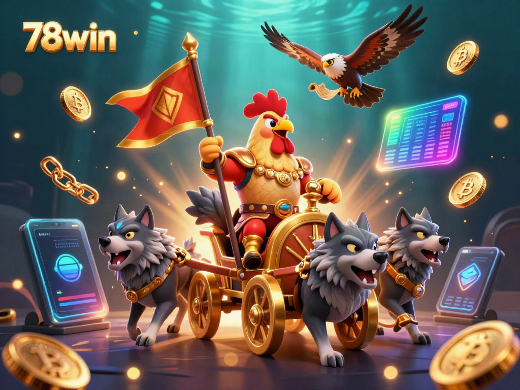 Engage with the thrilling world of 78win's casino adventures featuring a warlord and crypto elements.