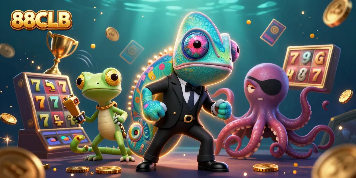 88CLB's exciting slot adventure with cartoon characters and dynamic gambling elements.