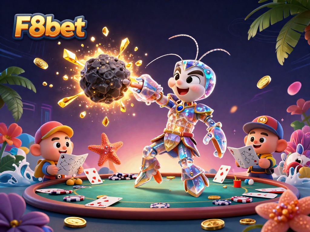 Experience the thrill of poker with F8bet's galactic samurai scene exploding with gaming action.