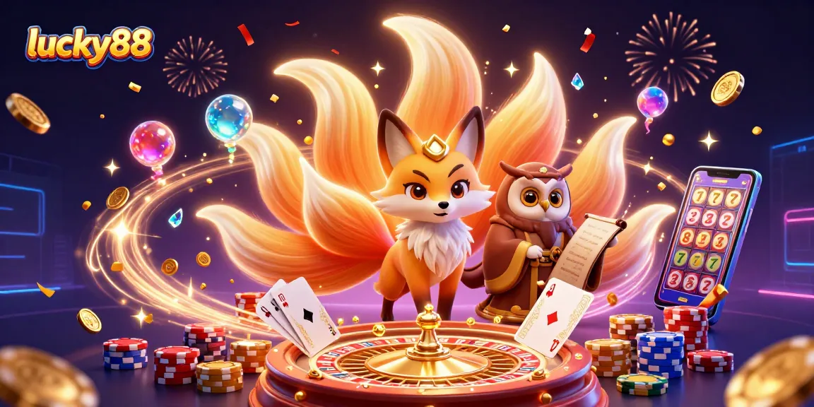 Experience the excitement of winning with lucky88 in this vibrant casino scene filled with dynamic elements.