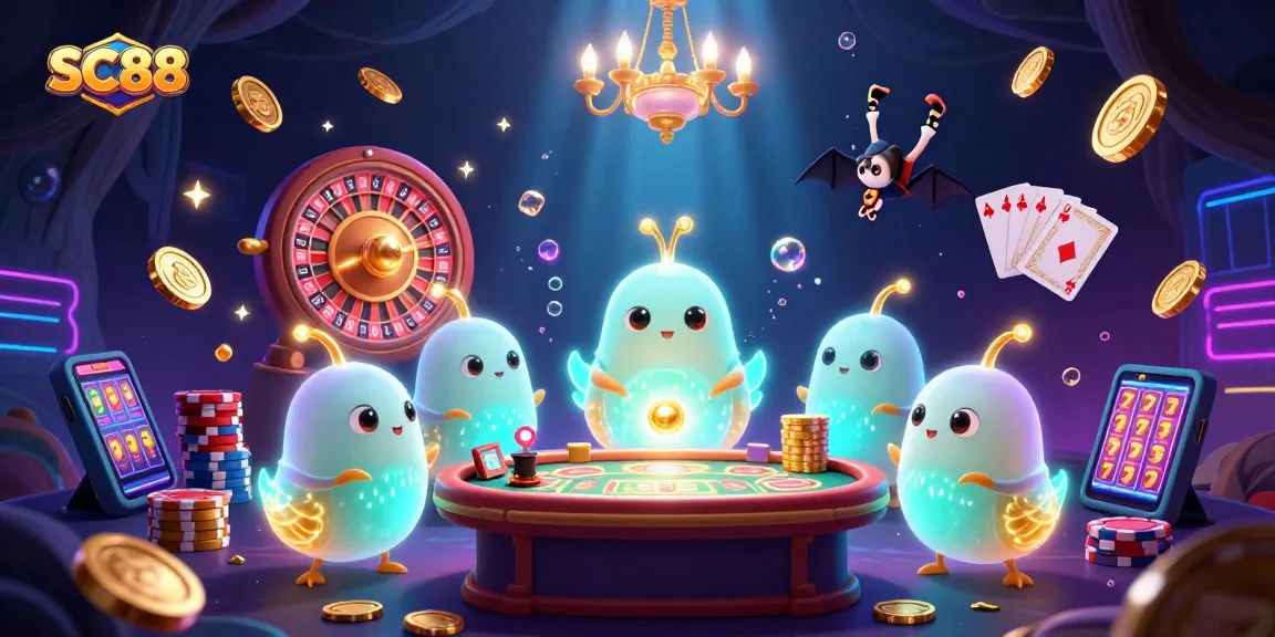Experience thrilling gameplay at SC88 with glowworms lighting a dynamic casino atmosphere.