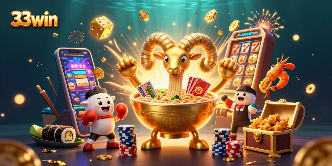 Experience thrilling gameplay at 33win with a vibrant casino scene featuring energetic characters and jackpot excitement.