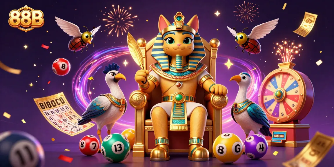 Engage with 88B's vibrant lottery scene featuring colorful balls and golden elements.
