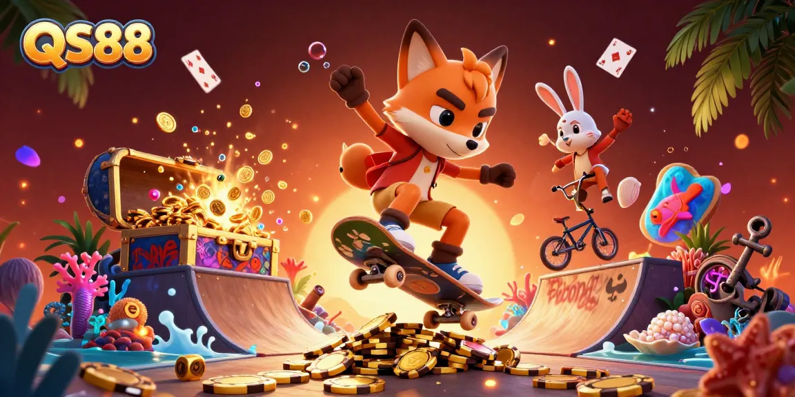 Experience vibrant gaming at QS88 with thrilling casino action and energetic characters.