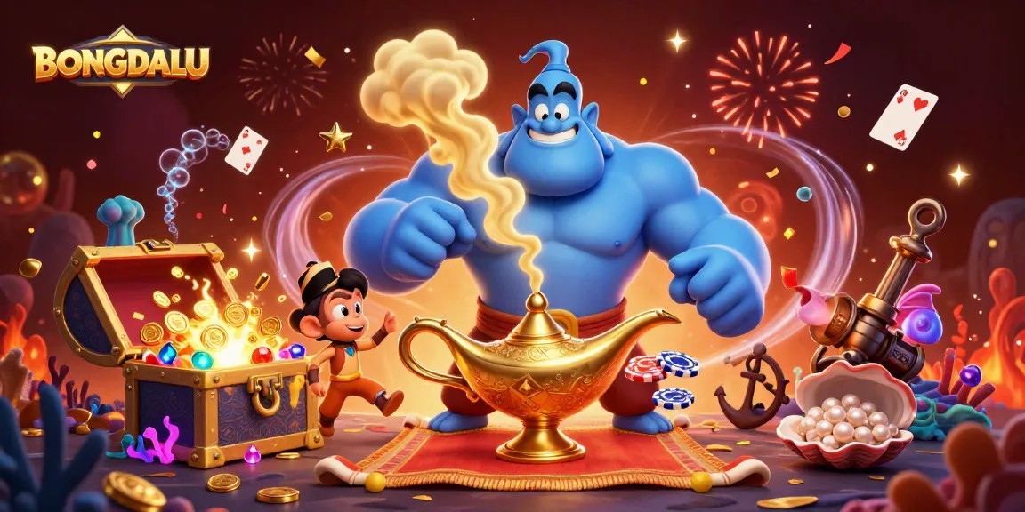 BONGDALU showcases a genie and magical elements in an engaging gambling scene filled with action and excitement.
