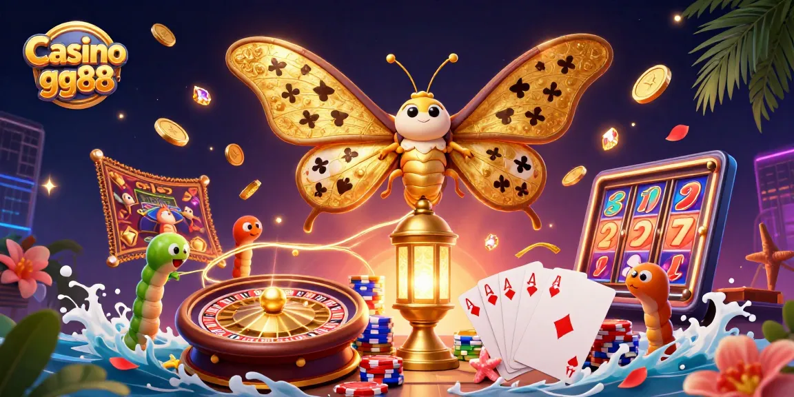 Engage with Casino gg88's electrifying gaming atmosphere, featuring a vibrant 3D casino illustration.