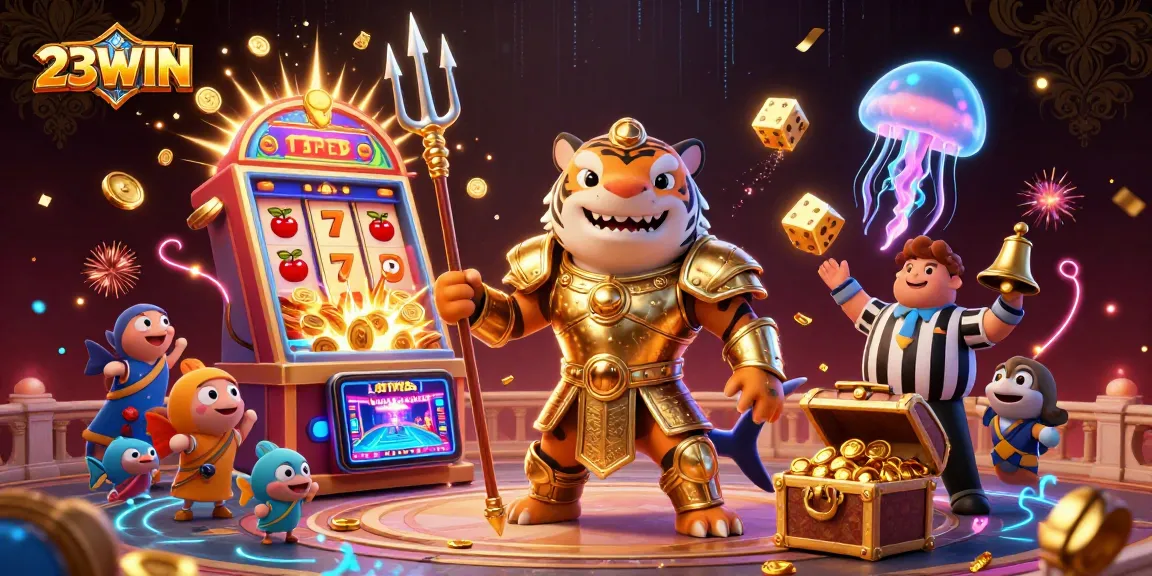 Experience the thrilling world of 23WIN with a dynamic underwater casino scene.