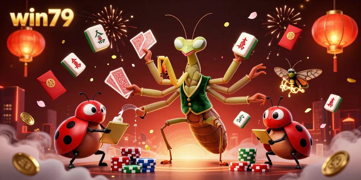 Engage in thrilling wins with win79 at this vibrant and luxurious casino scene featuring unique characters.