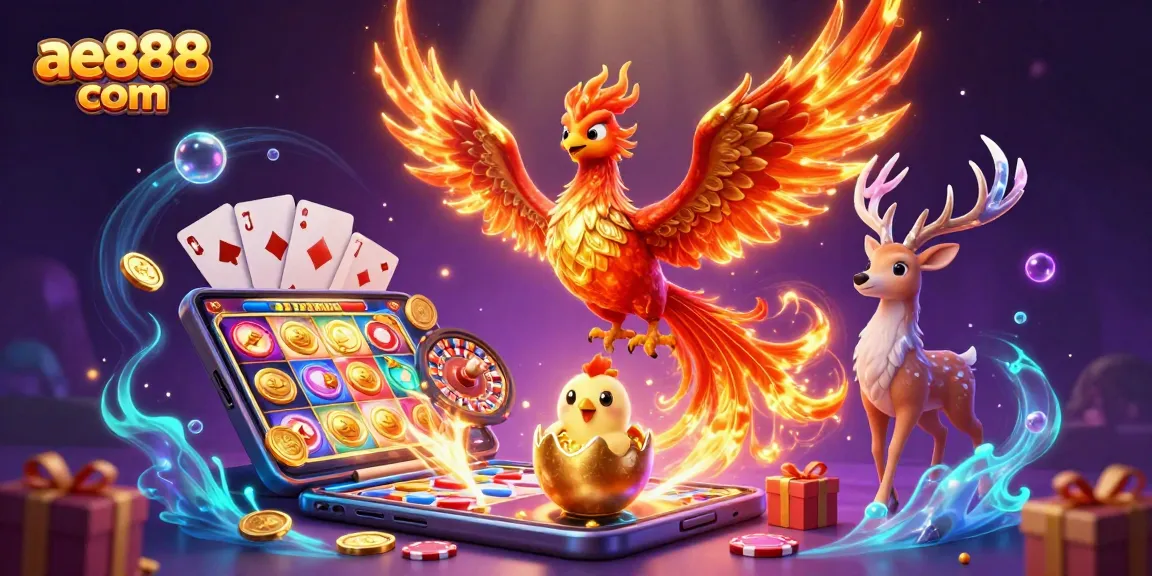 Play slots and games at ae888 com with vibrant casino experiences, featuring exciting characters and action.