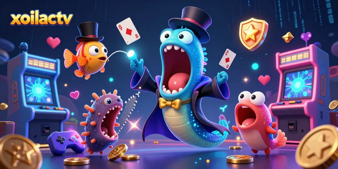 Experience thrilling gambling with xoilactv in this vibrant, dynamic illustration showcasing exciting game elements.