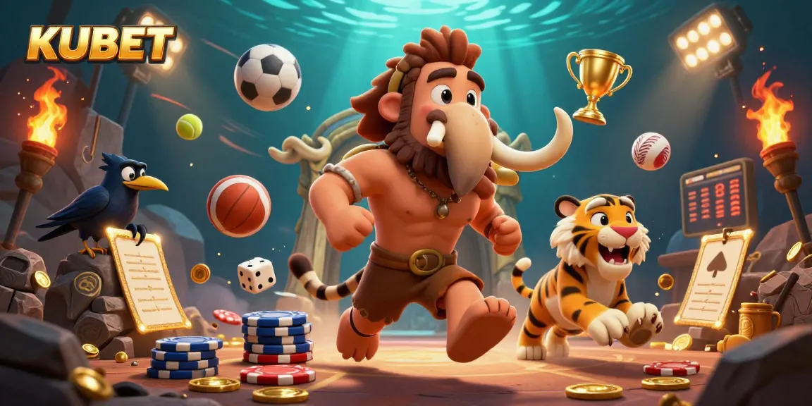 KUBET enhances player engagement with dynamic sports betting scenes in a prehistoric casino.