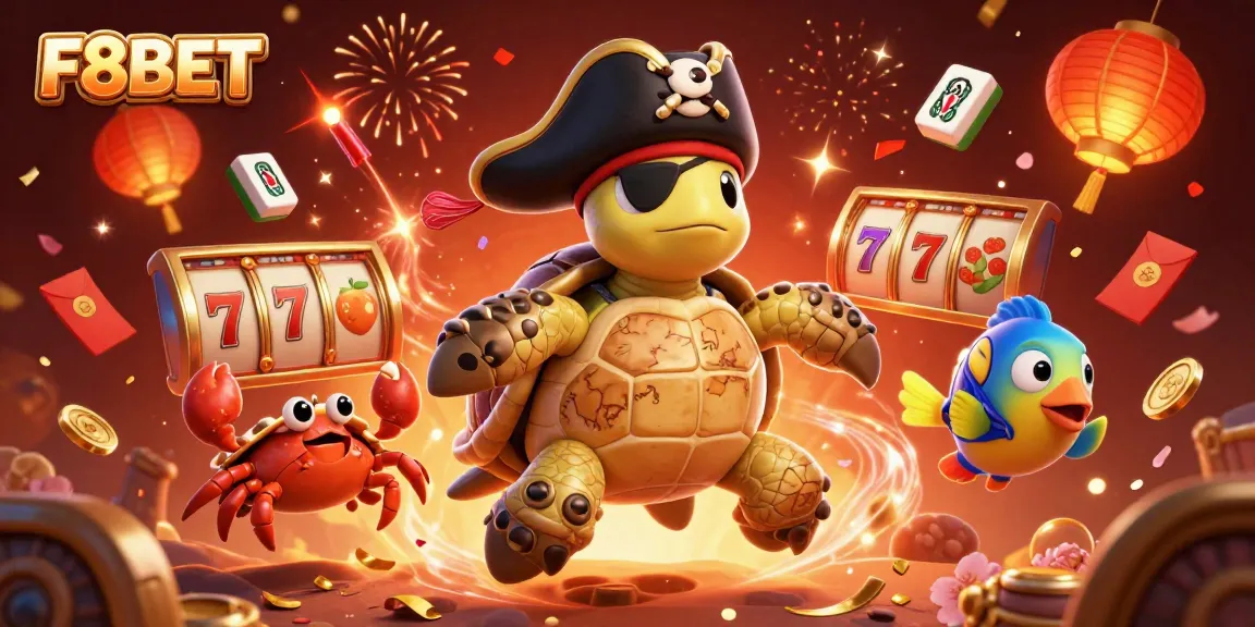 Win at F8BET with a vibrant, engaging illustration of a pirate-themed casino scene.