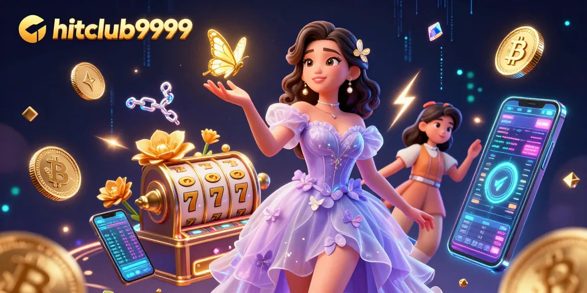 Spin the reels and win with hitclub9999's vibrant slot game features in this captivating illustration.