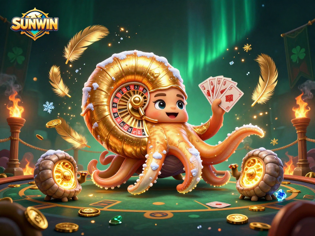 SUNWIN showcases an exhilarating giant nautilus roulette scene filled with vibrant casino elements and dynamic action.