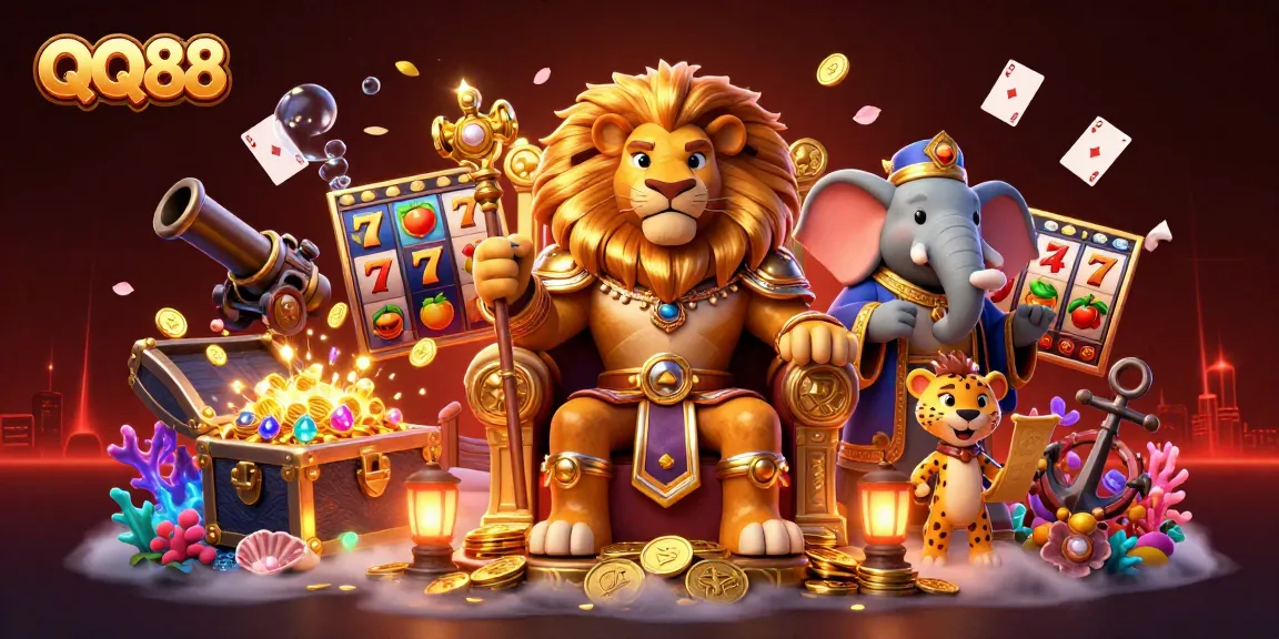 Experience thrilling action at QQ88 Casino with vibrant characters and dynamic gaming elements.