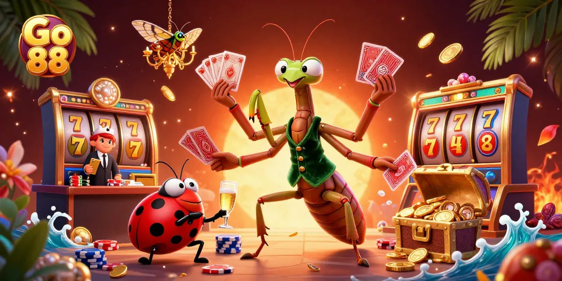 Engage in exciting gameplay at Go 88 with vibrant slot machines and a lively casino atmosphere.