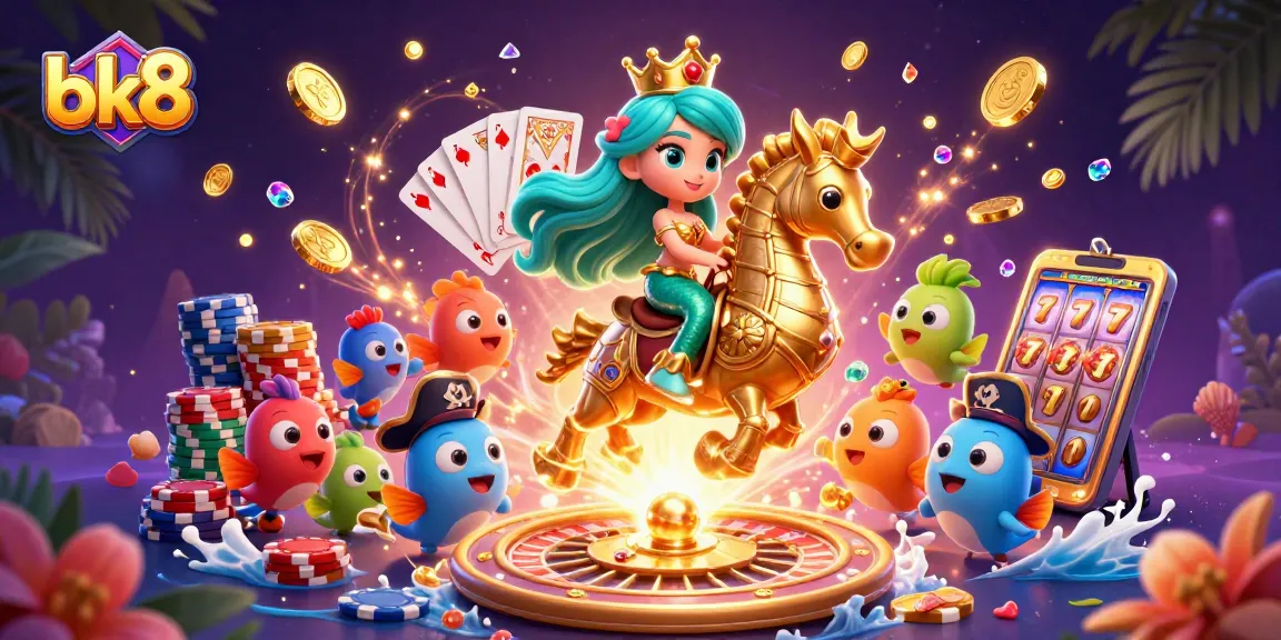 Spin your luck at bk8 with a mermaid princess and treasures of golden coins and gems.