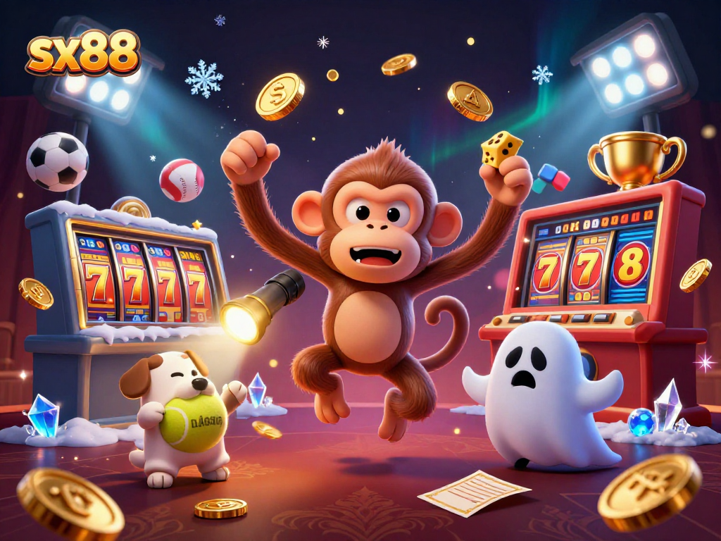 SX88 casino reveals golden moments of gameplay in a vibrant 3D gambling scene