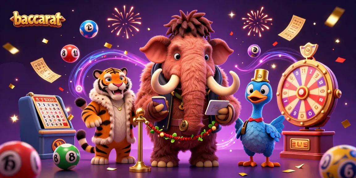 Baccarat scene featuring a woolly mammoth bouncer checking IDs with a saber-tooth tiger guest and dodo doorman, vibrant casino atmosphere.